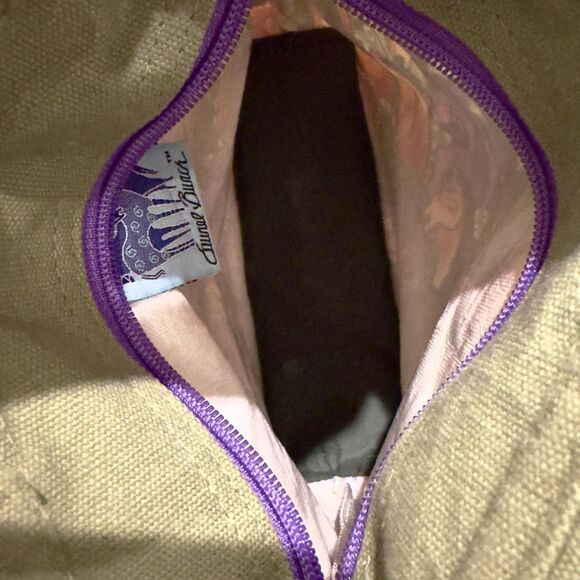 Laurel Burch Shoulder Horse Tote Bag Multicolor Horse Canvas Sequin Art Boho - Picture 5 of 10